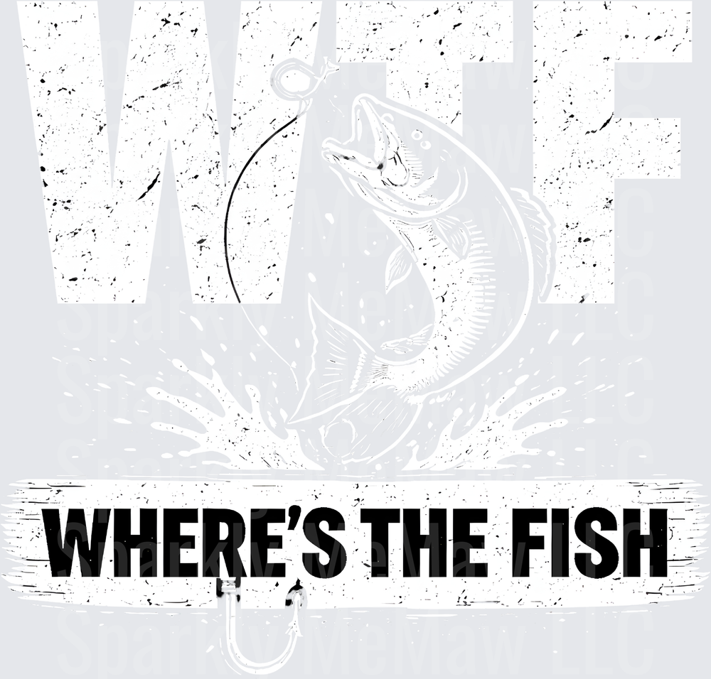 Where's The Fish Vintage Distressed Text Design