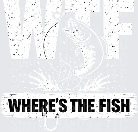 Where's The Fish Vintage Distressed Text Design