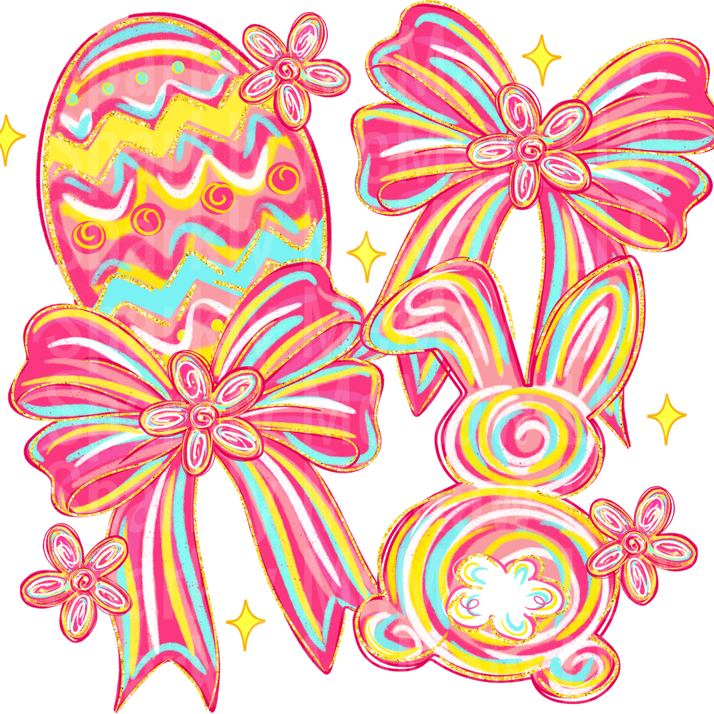 Easter Coquette Bows UV DTF DECAL
