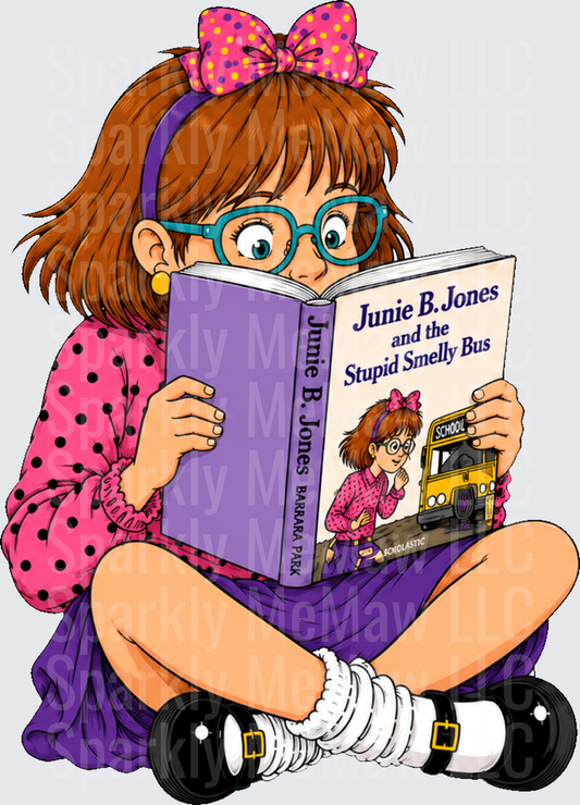 Junie B. Jones Reading DTF Transfer for Fabrics