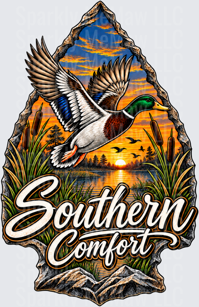 Southern Comfort Mallard Duck Arrowhead DTF Transfer for Fabrics