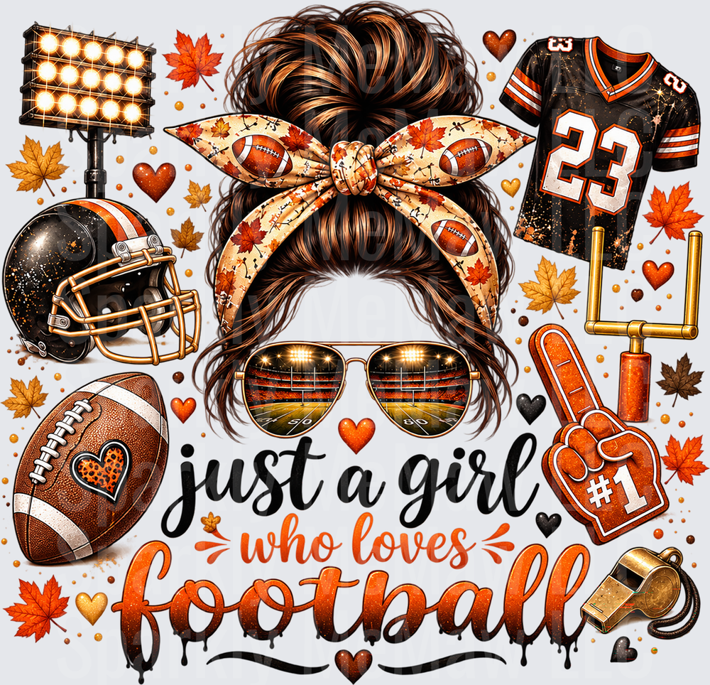 Just A Girl Who Loves Football UV DTF Decal