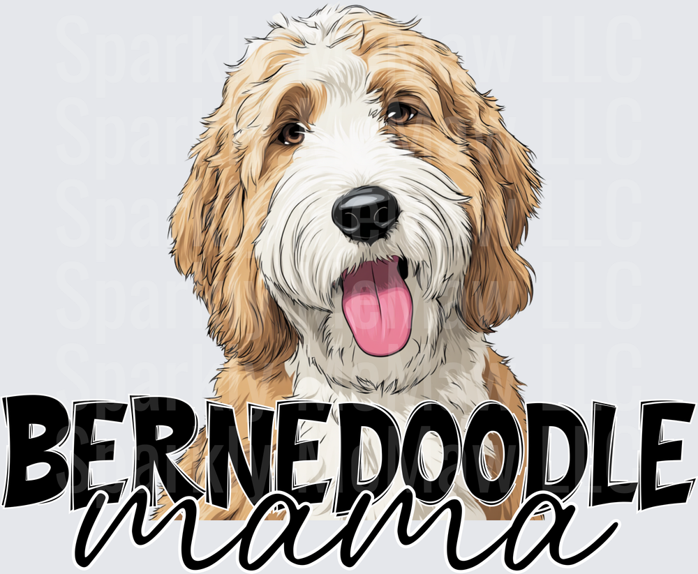 Bernedoodle Mama Dog Portrait UV DTF Decal