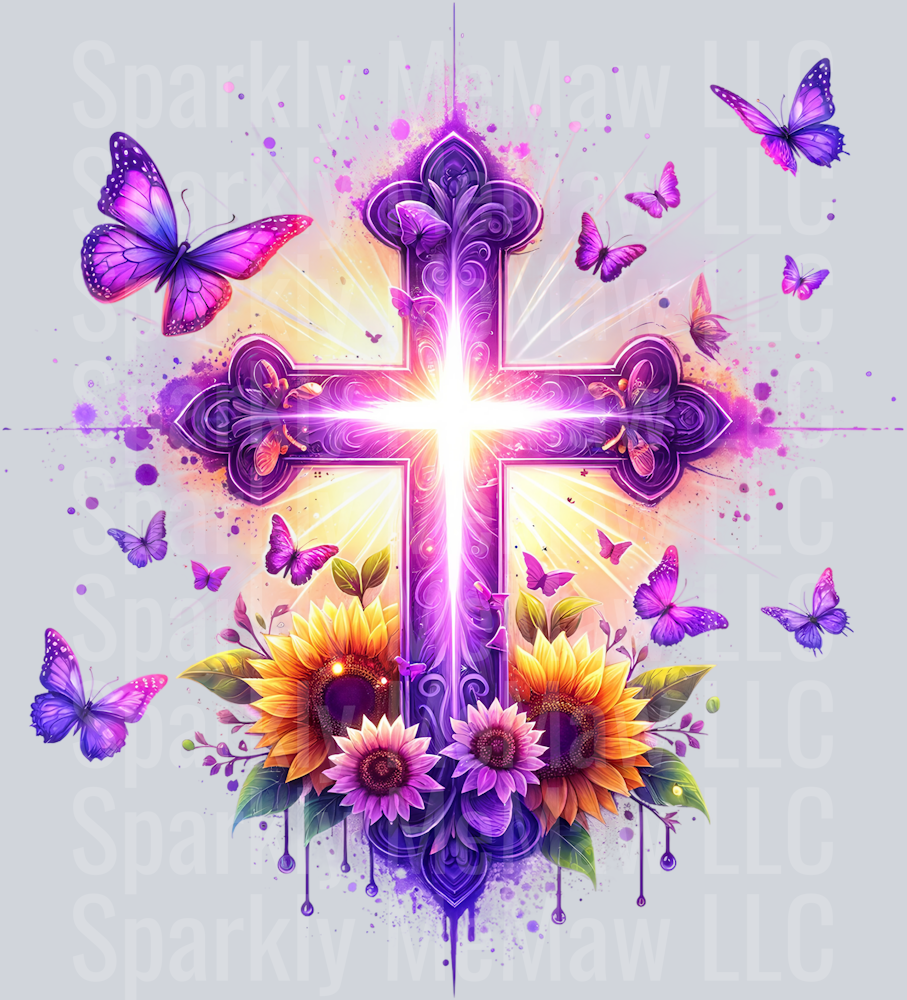 purple cross 8 Clip Art UV DTF Decal