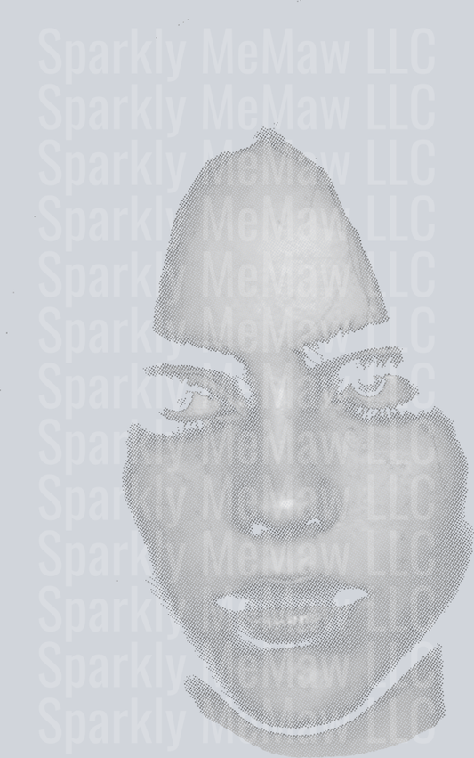Billie Black Halftone DTF Transfer (Fabric)