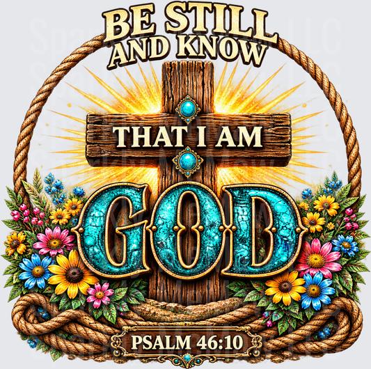 Be Still and Know God Psalm 46:10 DTF Transfer for Fabrics