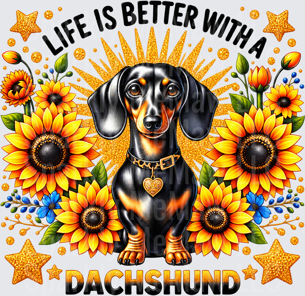Life Is Better With Dachshund UV DTF Decal