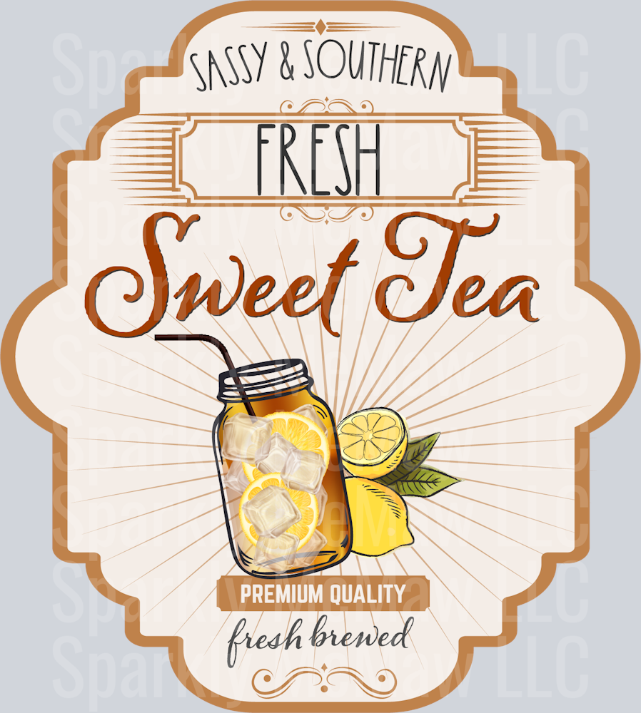 Sweet Tea Label-01 UV DTF Decal