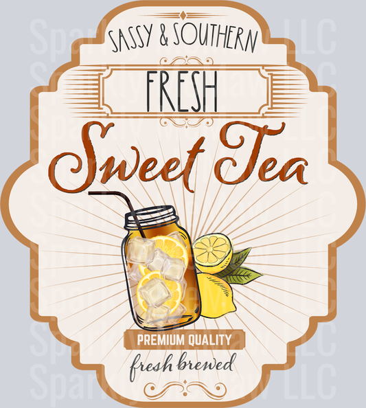 Sweet Tea Label-01 UV DTF Decal