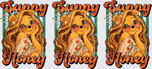 Sunny Honey Boho Bear UV DTF 16 OZ Wrap