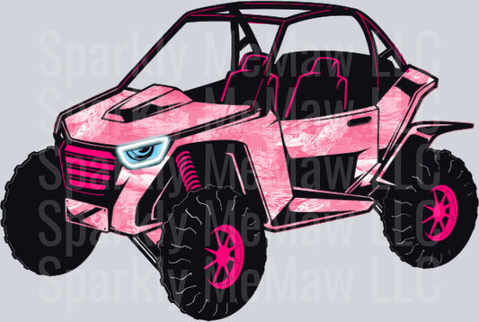 Pink Side-by-Side UTV Off-Road Vehicle UV DTF Decal