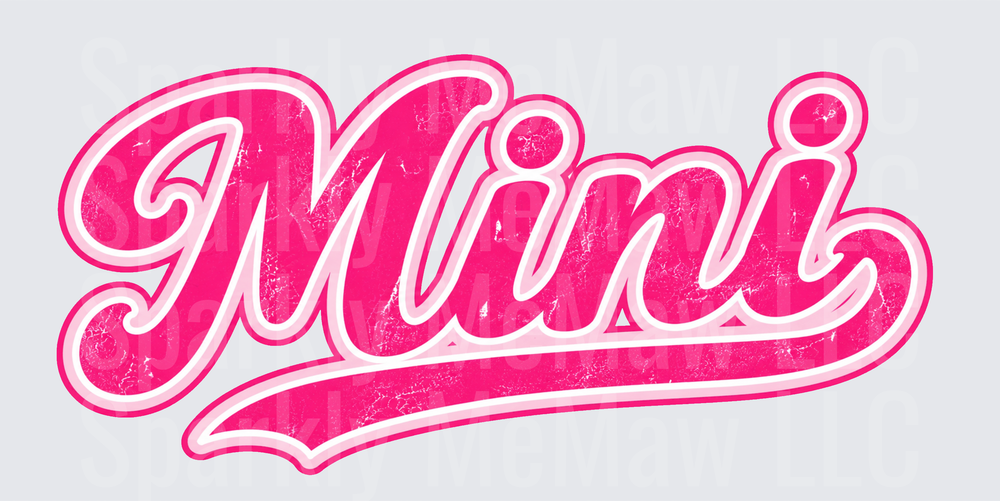 Retro Pink Mini Script UV DTF Decal