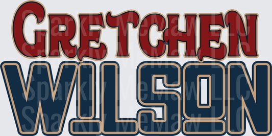 Gretchen Wilson Country Music Artist Name Logo DTF Transfer for Fabric