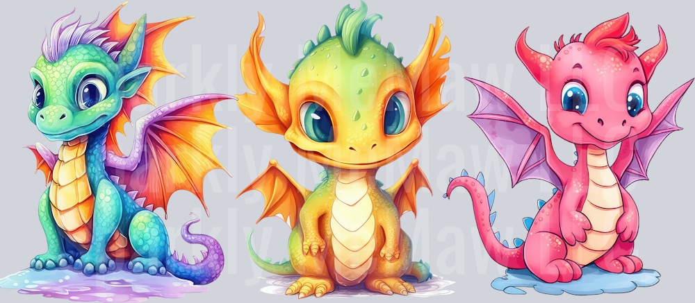 cute dragon 16oz glass can wrap