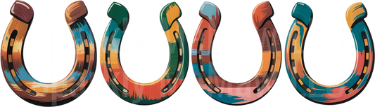 Colorful Southwestern Style Horseshoes Row UV DTF Decal