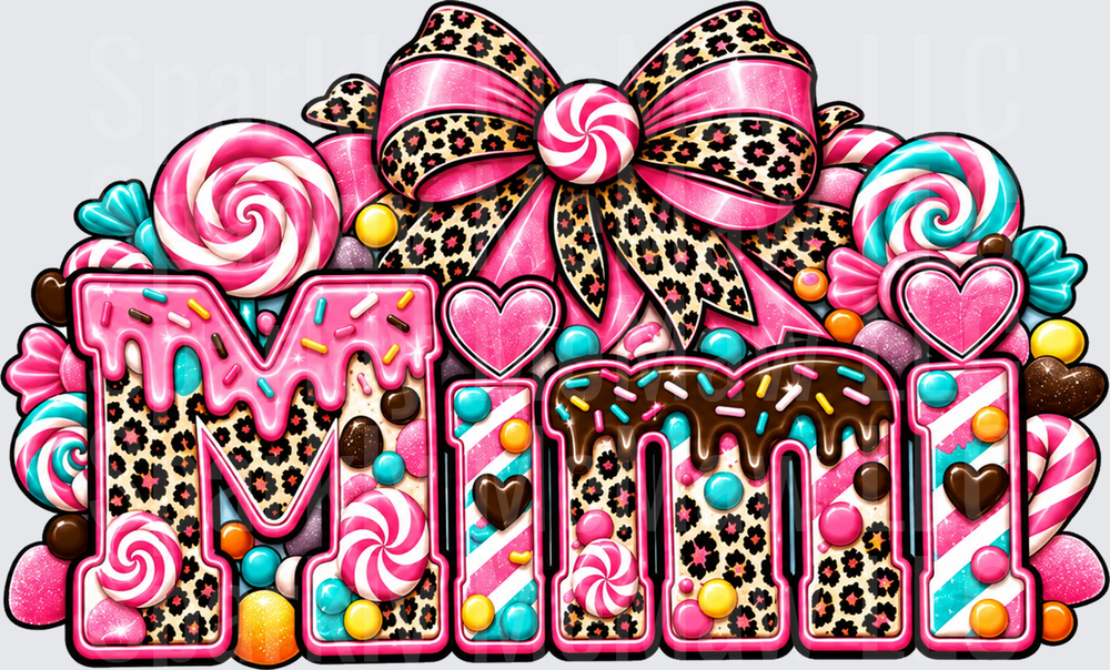 Mimi Candy Leopard Bow UV DTF Decal