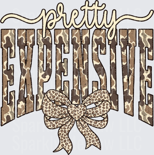 Pretty Expensive Leopard Bow DTF Transfer for Fabrics