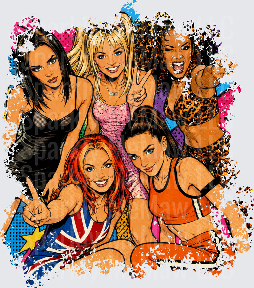 Spice Girls Comic Art UV DTF Decal