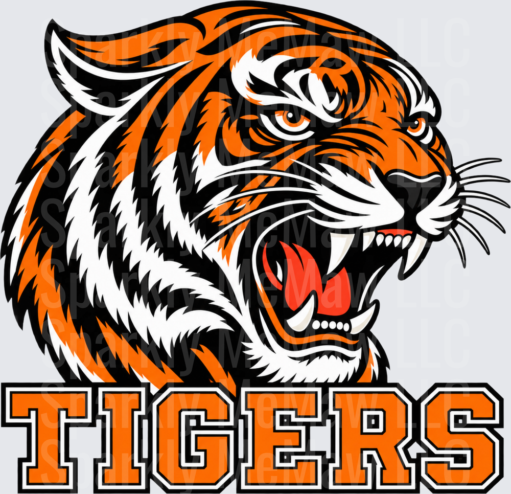 Roaring Tigers Mascot UV DTF Decal
