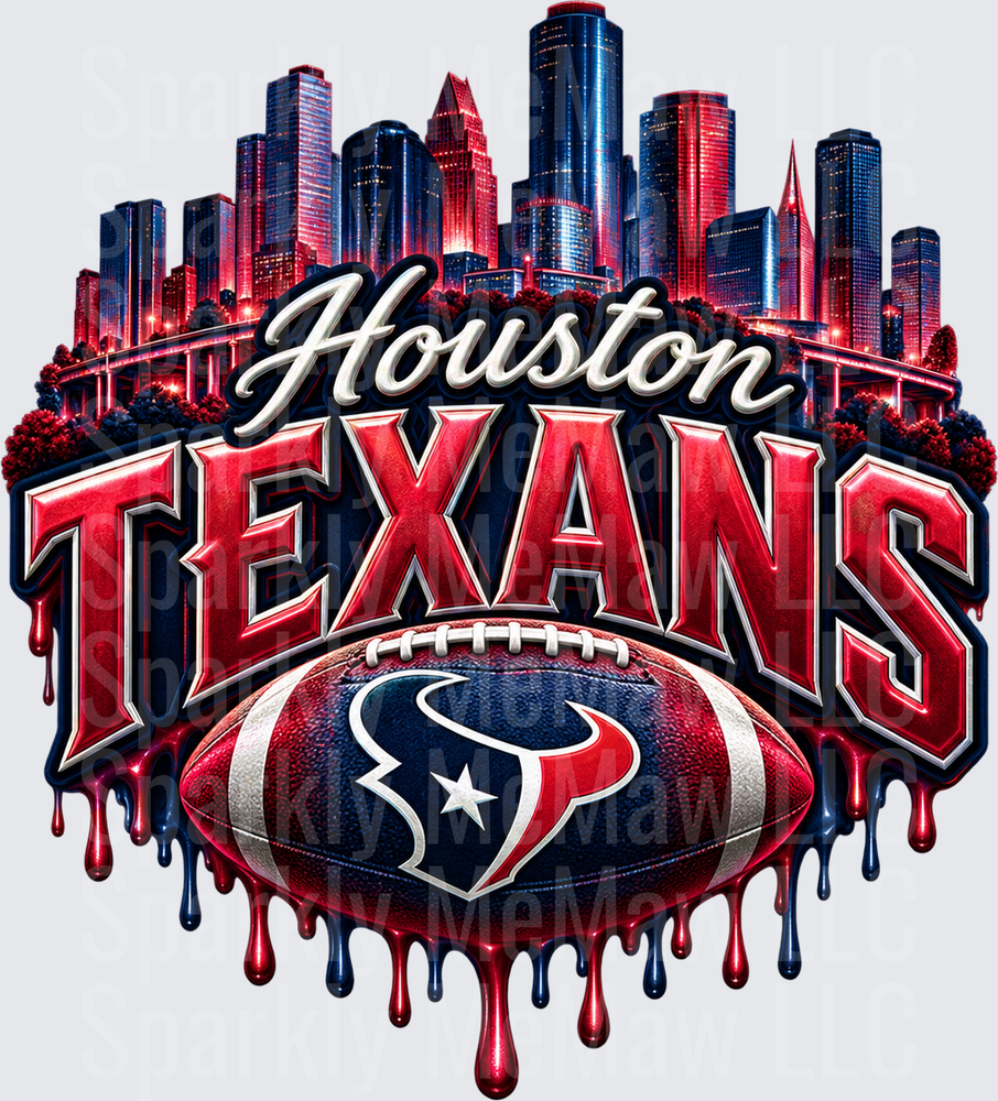 Houston Texans Skyline Drip UV DTF Decal