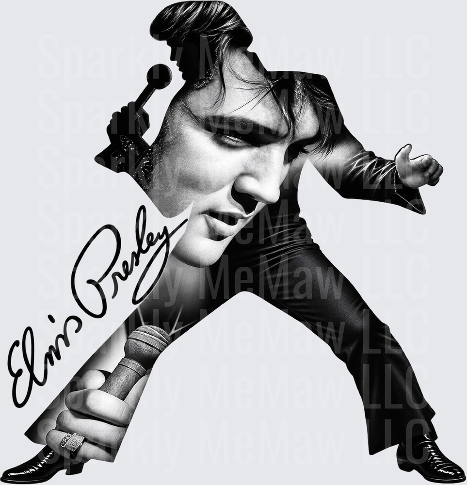 Elvis Presley Signature Collage UV DTF Decal