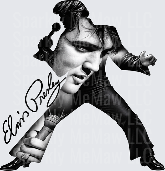 Elvis Presley Signature Collage UV DTF Decal
