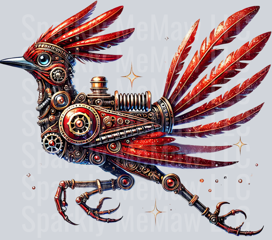 Red Road Runner SteamPunk UV DTF Decal 26