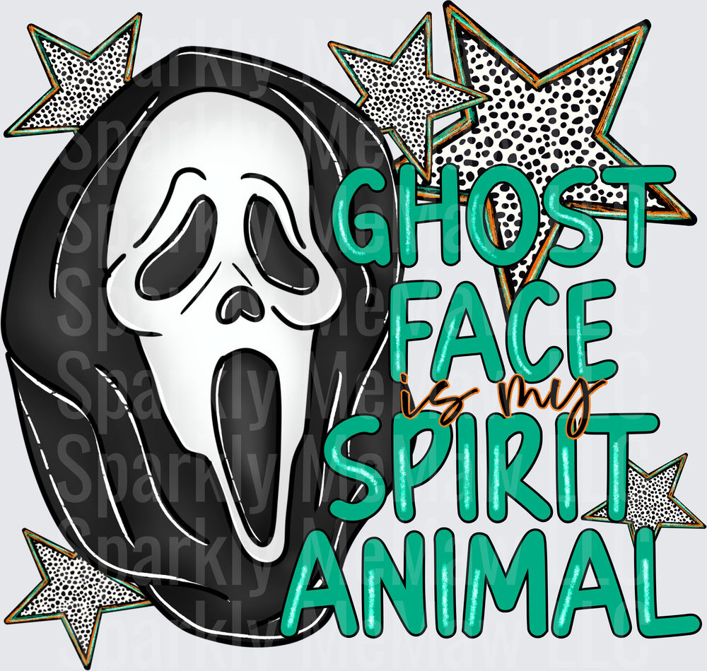 Scream Ghostface Is My Spirit Animal Horror Movie Design UV DTF Decal