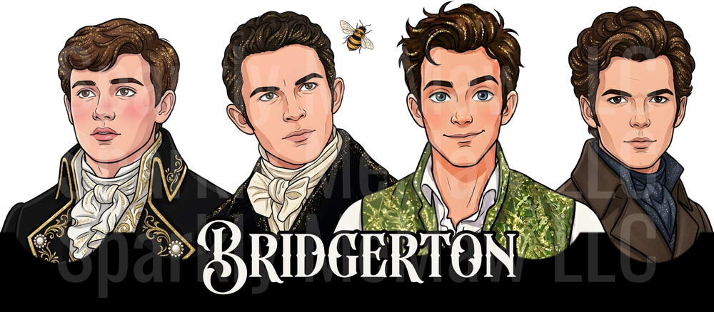 Bridgerton Brothers Portrait with Bee UV DTF Wrap