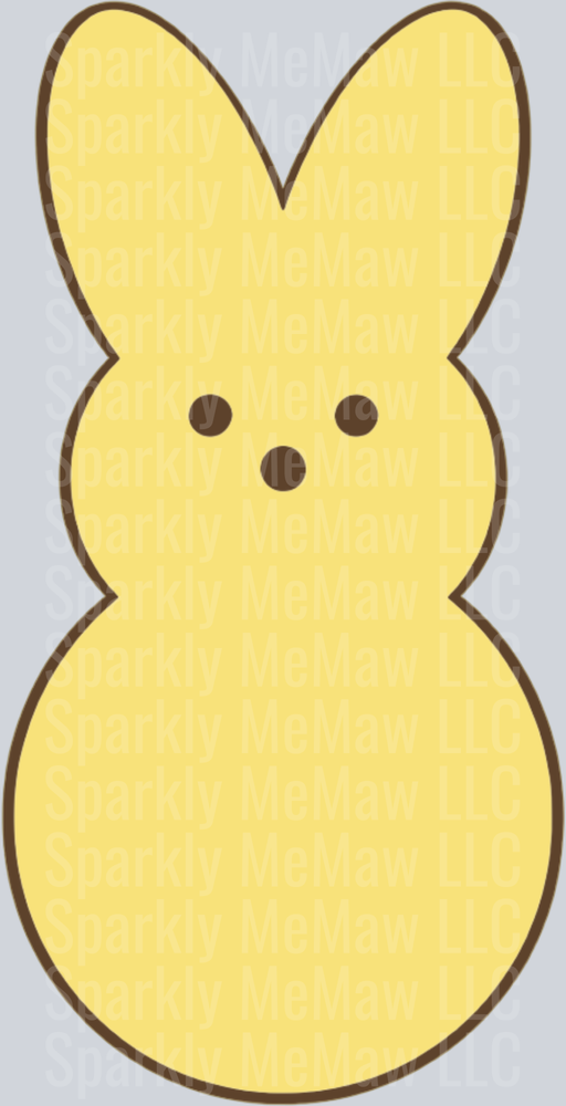 Yellow Marshmallow Peeps Bunny Easter Candy UV DTF Decal