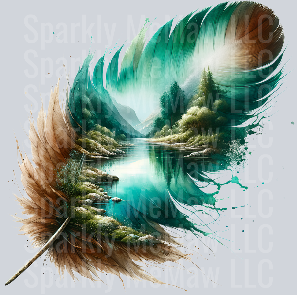 Nature Feather UV DTF Decal 3