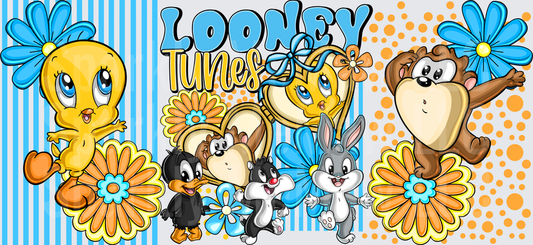 Baby Looney Tunes Floral UV DTF 16 OZ Wrap