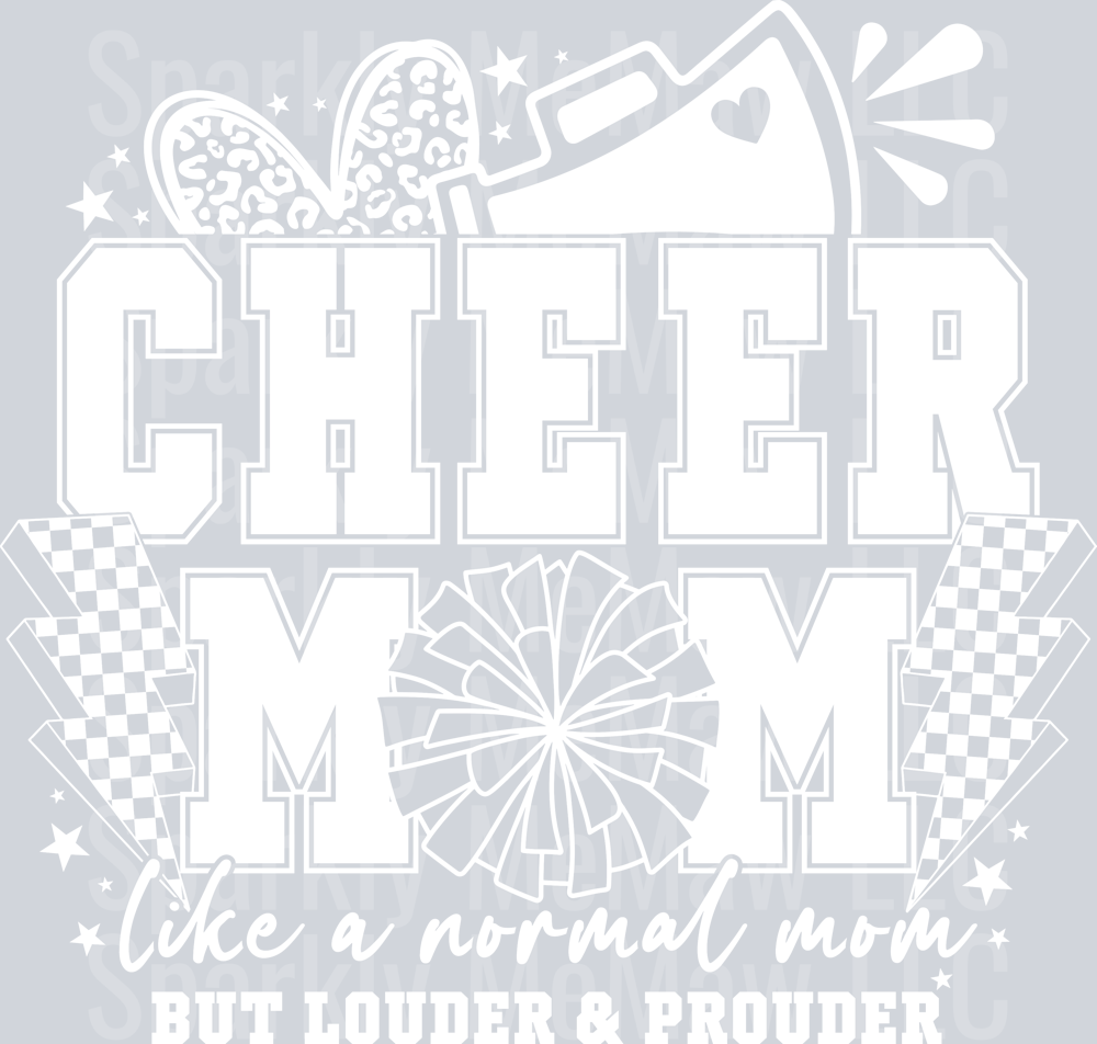 Cheer Mom White DTF Transfer (Fabrics)