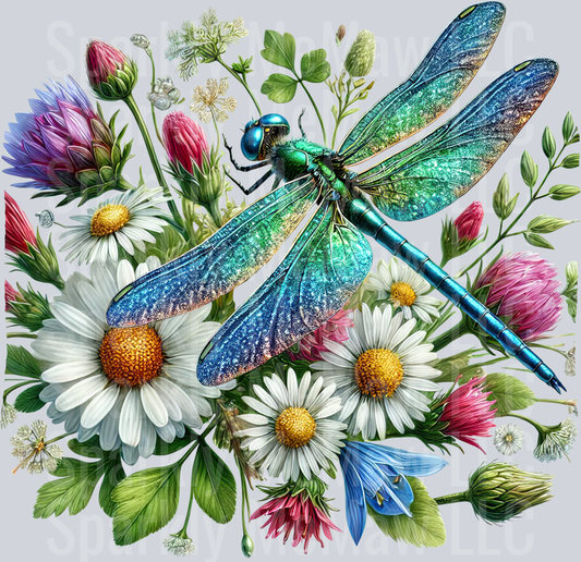 22 Floral Dragonfly UV DTF Clip Art Decal