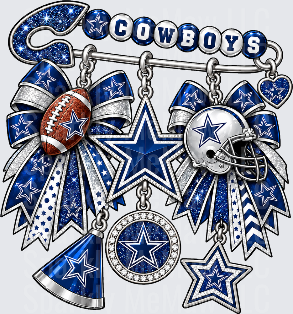 Dallas Cowboys Bling Brooch UV DTF Decal