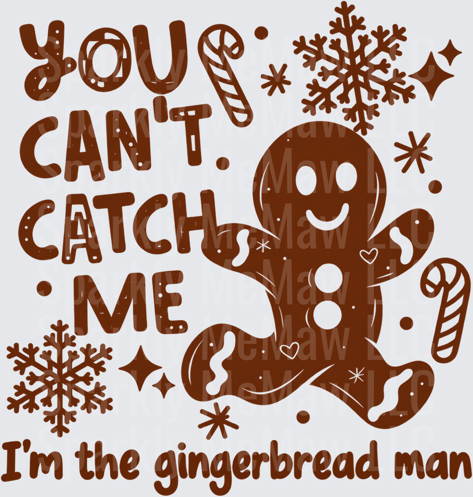 You Can't Catch Me Gingerbread Man UV DTF Decal