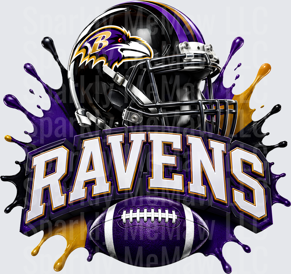 Baltimore Ravens Helmet Paint Splash UV DTF Decal