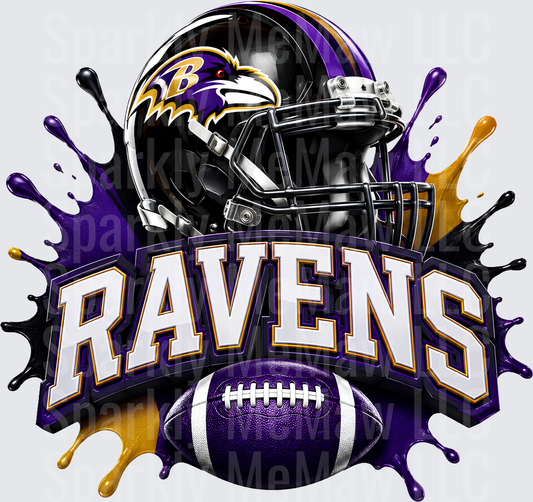 Baltimore Ravens Helmet Paint Splash UV DTF Decal