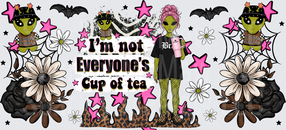 Alien Girl Not Everyone's Cup UV DTF 16 oz Wrap