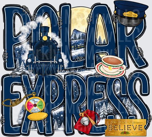Polar Express Believe Christmas Train DTF Transfer for Fabrics