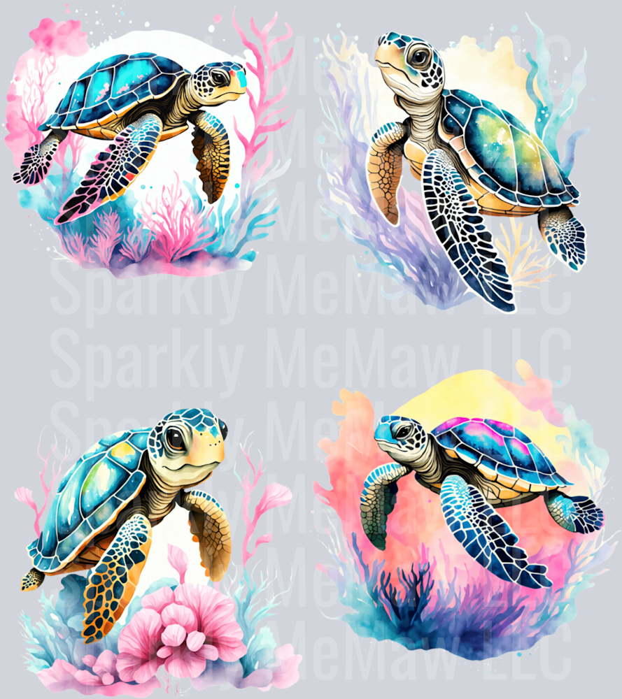 Turtle UV DTF Element Sheet
