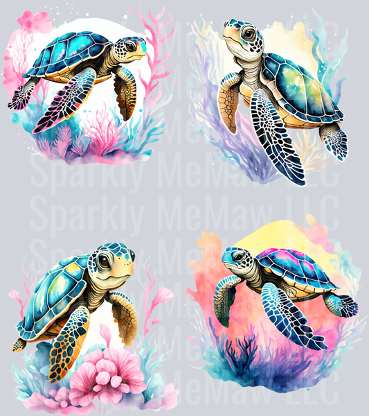 Turtle UV DTF Element Sheet