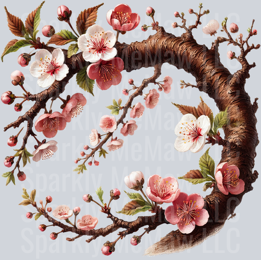 12 Cherry Blossoms Clip Art UV DTF Decal