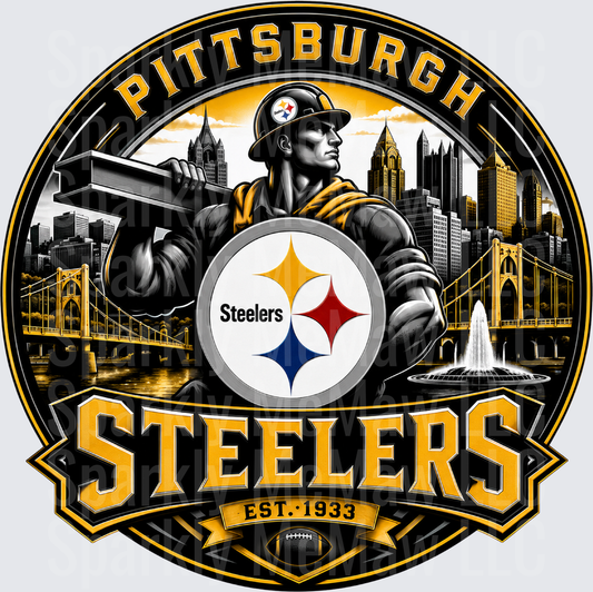 Pittsburgh Steelers Steel Worker Badge UV DTF Decal
