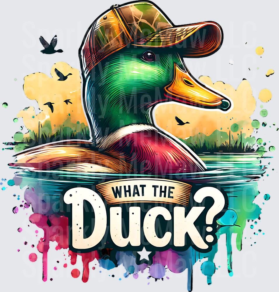 Mallard Duck Camo Hat What The Duck UV DTF Decal
