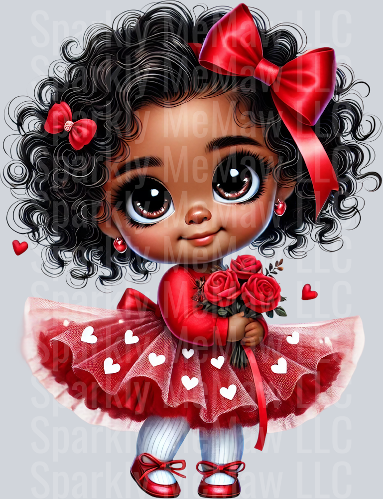 valentine girl 4 Clip Art UV DTF Decal