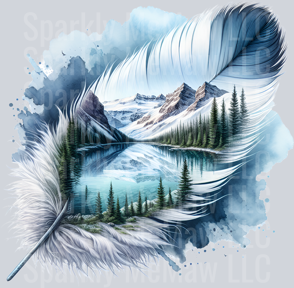 Fantasy Scenic Feather UV DTF Decal 1