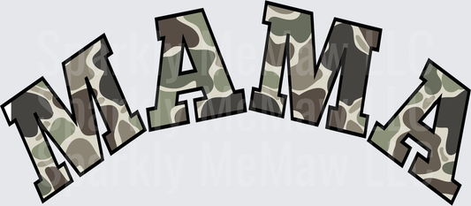 MAMA Camouflage Military Pattern Letters UV DTF Decal