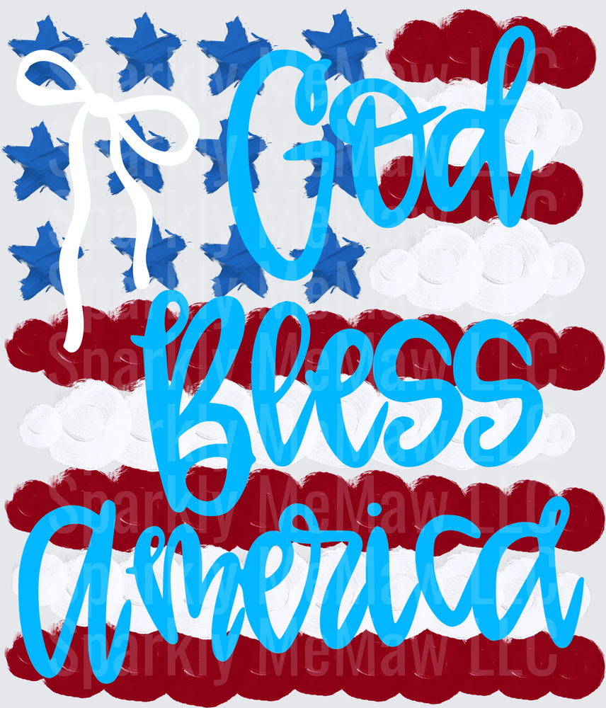 God Bless America Patriotic Flag Design UV DTF Decal
