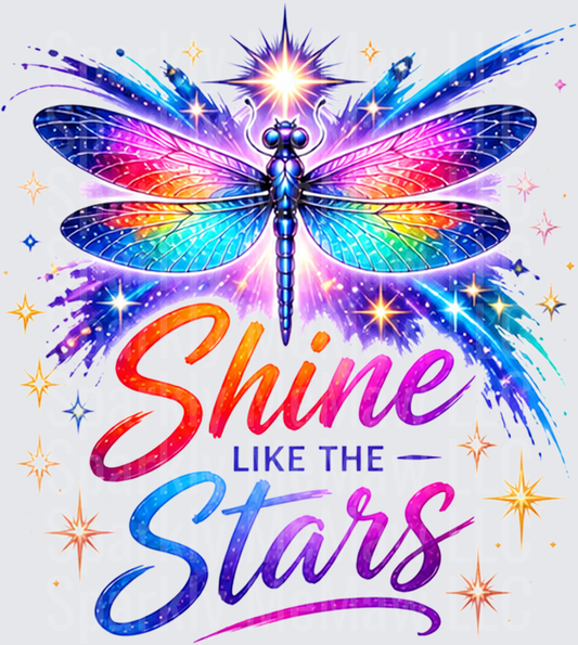 Shine Like The Stars Cosmic Dragonfly Galaxy UV DTF Decal